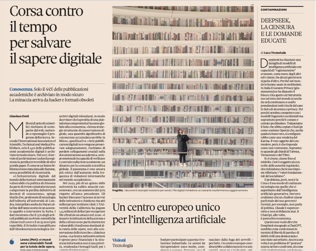 A picture of an Italian newspaper 