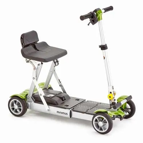 A mobility scooter that looks extremely uncomfortable and flimsy.