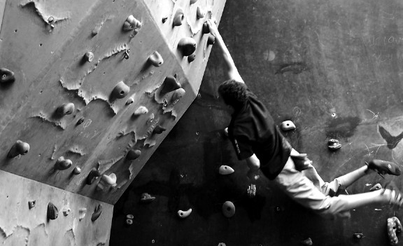 Martin Eve climbing